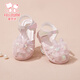 Fuluo mi girls baby sandals sommer sanft allein Anti-Rutsch-Prinzessin Schuhe Baby Kleinkinder Baotou Kleinkinder Perlenfleischpulver 26