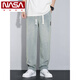 NASA XVVX jeans men's loose wide legs 2024 new spring and summer thin fashion brand American retro casual straight pants K1518 retro green L