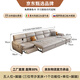 Jinguan leather sofa bed 100% top layer cowhide living room integrated dual-use electric function straight line zero against the wall 2025 new model 3.4 meters five-person seat [1 electric + drag bed + unit] + foot pedal Deluxe model [imported top layer cowhide + latex seat bag + pine frame]