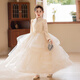 Disney (Disney) Flower Girl Wedding Petite fille Belle fille robe fille haut de gamme Piano jouant luxe léger 10e anniversaire Puff Princess Robe Champagne Couleur <Muse Mots - Support de groupe> + Identique à 140 cm