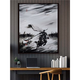 Pintura en tinta Zhao Zilong Cinco Tigre General Guan Yu pintura en tinta imagen de artes marciales antiguas Zhao Yun mural colgante pintura decorativa estilo C 50 * 70 CM aleación de aluminio cepillado-arte negro moderno