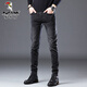 Woodpecker Jeans Men's Autumn and Winter New Pants Slim Men's Elastic Casual Long Pants Trendy Versatile Pants Men XML-1048 Black 31
