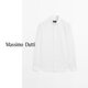 Massimo Dutti Rabatt Upgrade 2025 Männer lässig Smart Pendelstil Solid Color Standard Version Pinstripe Shirt 00176716 White M.