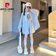 Pierre Cardin (Pierre Cardin) Girls Summer Sun Protection Veste Ice Suit Silk Big Children's Big Children Summer Shorts à la mode