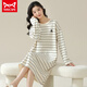 Catman Miiow New Nightgown pour les femmes au printemps et à l'automne Coton pur ancon de coton mignon à manches longues à manches longues Internet Célébrité Style Home Clothes Home Style W9763 Champe de nuit à manches longues M 70-90Jin [Jin est égal à 0,5 kg]