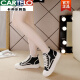 Cartelo Brand Broken-Size Genuine Leather High-Top Shoes para mujeres 2025 Autumn Nuevos zapatos casuales versátiles de suela plana para mujeres 9929 Black 9929 37