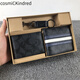 CosmicKindred2025新款男士老花浮雕短款商务休闲牛皮对折钱包卡包钥匙扣礼盒装 印花黑