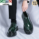 Cartelo Lederschuhe für Herren Sommer Neue britische Business Formale Kleidung Rundes Zehen Schwarzes Lackleder Hochzeitsbräutigam Beste Schuhe 15276 Schwarz -Weiß 38 Standard Lederschuhgröße