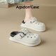 
Aogu Shiden thick-soled hole shoes for women 2025 spring and summer new style for women wearing soft sole comfortable beach slippers simple tow LDN6210 simple white 39-40