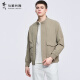 Dancing with Wolves Harrington Stand-Up Collar Jacket for Men 2025 Spring New informal de chaqueta juvenil múltiple a prueba de viento 1026 Caki 701 2xl (185)