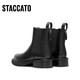 Staccato Новый зимний стиль в британском стиле Chelsea Boots Короткие ботинки толстые каблуки модные ботинки женские ботинки D9930DD3 Обсидиан Блэк (бархат) 38