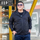 JEEP SPIRIT Spring and Autumn New Model Weight Plus Large Size Jacket Men's Thin Jacket Fatty Sports Gown Loose Top Trendy 826 Spring and Autumn Black (80-100Jin[Jin equals 0.5 kg]) M