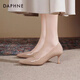 Daphne nude high heels for women 2025 autumn hot commuter women's shoes temperament pointed toe slim heels single shoes for women workplace leather shoes for women naked skin color [heel height 6cm] 36
