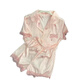 Gtyuwvg Pajamas de manga corta de verano para mujeres Celebridades de Internet de alto valor puro y lindos 2025 Conjunto de ropa casera nueva YX-9214 L 98-115Jin [Jin equivale a 0.5 kg]