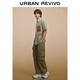 UR2025 Sommer Neue Herrenkleidung Fun Casual Kontrastmuster kurzärmelige Strickjacke Hemd UMM250018 Deep Khaki s