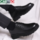 CARTELO crocodile casual leather shoes men's genuine leather 2025 new spring and autumn British style business formal wear big head suit wedding shoes men black four seasons 40
