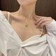 Green pendant four-leaf clover necklace accessories women's exquisite jewelry sweet clavicle chain light luxury niche high-end gift gold