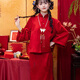 Wutuo Chinese wedding bride costume red new toast suit improved cheongsam spring and autumn new order service back door suit for women trendy burgundy suit without accessories 2XL