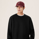 MINISO velvet sweatshirt men's winter new loose trendy casual round neck pullover solid color jacket black L