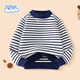Baleno children's knitted sweater autumn and winter Korean style striped tops for middle-aged and older children boys and girls winter wear warm inner sweaters