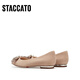 Sijiatu 2025 Nouveau Velvet Dream Elegant Commuter Chaussures plate chaussures Single Mouth Chaussures pour femmes 9A962AQ5 THE DE LITE APPRICOT 39
