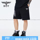 BOY LONDON春夏男女同款休闲裤烫金老鹰翅膀印花短裤N14984 金色 XS