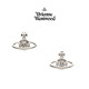 Vivienne Westwood Queen Mother Mini Saturn Earrings NANO SOLITAIRE Single Diamond Earrings for Men and Women Couples Silver