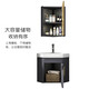 Ai Style One Bathroom Triangular Bathroom Cabinet Combination Space Aluminum Household Washbasin Corner Washstand Simple Small Apartment Corner 37*37 Gentleman Gray Cabinet + Basin + Mirror Cabinet