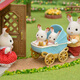 森贝儿家族（Sylvanian families）日版巧克力兔宝宝推车 过家家女孩玩具玩偶套装 生日送儿童礼物