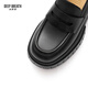Respiración profunda con respiración profunda zapatos para mujeres de mujer de vaca simple xl grueso espesando zapatos de mujer holgazados de un solo paso ax13116 negro 38