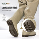 Wading pants, sea water shoes, one piece, full body waterproof and thickened new fishing reservoir fish catching wading pants, khaki - regular style - inner pocket design + resistance M