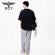 BOY LONDON【夜光logo】春夏情侣款字母夜光印花潮牌休闲短袖T恤N01908 黑色 L （码数偏大，建议选小1码）