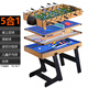 Guran Children's Billard Table 1,2 mètres Table de la table de football multi-fonctions Table de tennis pliant table de jeu de balle de balle de balle TM4881 Board multicouche en bois massif 4-en-un 4 en un