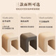 Shuhao Makeup Stool Cream Style Dressing Stool Girls' Bedroom Upholstered Stool Master Bedroom Cloakroom Manicure Stool Sofa Low Stool White Three-Proof PU Leather Solid Wood Frame