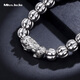 Miss JuJu pt950 platinum bracelet for men, high-quality platinum, domineering and lucky, brave round bead bracelets are thick, in stock, net weight 47.56g, about 10mm thick