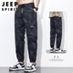 JEEP SPIRIT吉普裤子男夏季冰丝休闲裤男士宽松束脚工装潮流薄款速干运动长裤