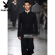 PLAYBOY (PLAYBOY) Nuevo estilo chino Zhongshan Suit Men's National Style Stand Stand Trait Jacket Men's Spring y Autumn Style Zhao Shanhe Same Chaqueta casual Black 3xl