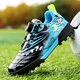 Hongxing Tong Ke Zapatos de fútbol para niños Tf Botones rotos Botón Rotando zapatos para niños Archos de entrenamiento de estudiantes primario y secundaria Zapatos anti-Slip 9896 Negro 29