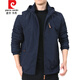 
Pierre cardin outdoor men's jacket autumn and winter 2024 new middle-aged men's autumn tops plus velvet jacket men's spring and autumn thick 9898 black style plus velvet M