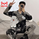 Cat Man (MiiOW) Pure Cotton Men's Pajamas Spring and Autumn Teenagers Cartoon Student Cardigan Large Size Men's Long Sleeve Trousers Home Clothing 9901 (Long Sleeve Cardigan) L