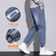 大码牛仔裤男士2025潮流春秋季新款束脚裤舒适百搭哈伦休闲裤子男 WKK536浅蓝 XL