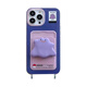 
Shengtulang new 16-mounted monster suitable for Apple 15promax mobile phone case iPhone 13 cute small card bag 14plus personality double lanyard 11 niche anti-fall 12 protective case Big hole-small monster card bag + purple bracelet iPhone 11