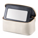 Rownyeon makeup bag for women portable large capacity 2024 new model with mirror super hot portable storage box travel products gray brush bag portable makeup bag