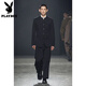 PLAYBOY (PLAYBOY) Nuevo estilo chino Zhongshan Suit Men's National Style Stand Stand Trait Jacket Men's Spring y Autumn Style Zhao Shanhe Same Chaqueta casual Black 3xl