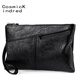 
CosmicKindred 2025 new handbag for men soft leather handbag business casual men's handbag large capacity envelope trend black (standard number)