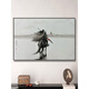 Pintura en tinta Zhao Zilong Cinco Tigre General Guan Yu pintura en tinta imagen de artes marciales antiguas Zhao Yun mural colgante pintura decorativa estilo C 50 * 70 CM aleación de aluminio cepillado-arte negro moderno