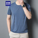 Romon kurzärmeligte T-Shirt für Männer im Sommer loser lässtes Eisbasis Hemd Schnell trockene Kleidung Dad Outfit Yk03 Grey Blue XL