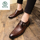 
Woodpecker business men's shoes formal wear 2025 summer and autumn new style British pointed toe casual hairstylist nightclub retro trendy leather shoes 3883 brown 38