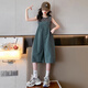 Short de sangle pour enfants Disney Summer 2025 Nouvelle fille à la mode T-shirt mince coréen t-shirt Twirt Twirt Twip pour enfants Ensemble de vêtements pour enfants 150 cm