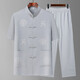 [Traje de espigas de ancianos y ancianos] ropa de ropa de estilo chino papá de verano de manga corta abuelo Tai Chi Padre's Clother Dark Grey [Auspicious y Ruyi Suit] 3xl /43 [160-175Jin [Jin equivale a 0.5 kg]]